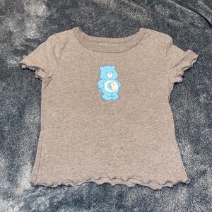 Old Navy Gray Tee with Care Bear Graphic